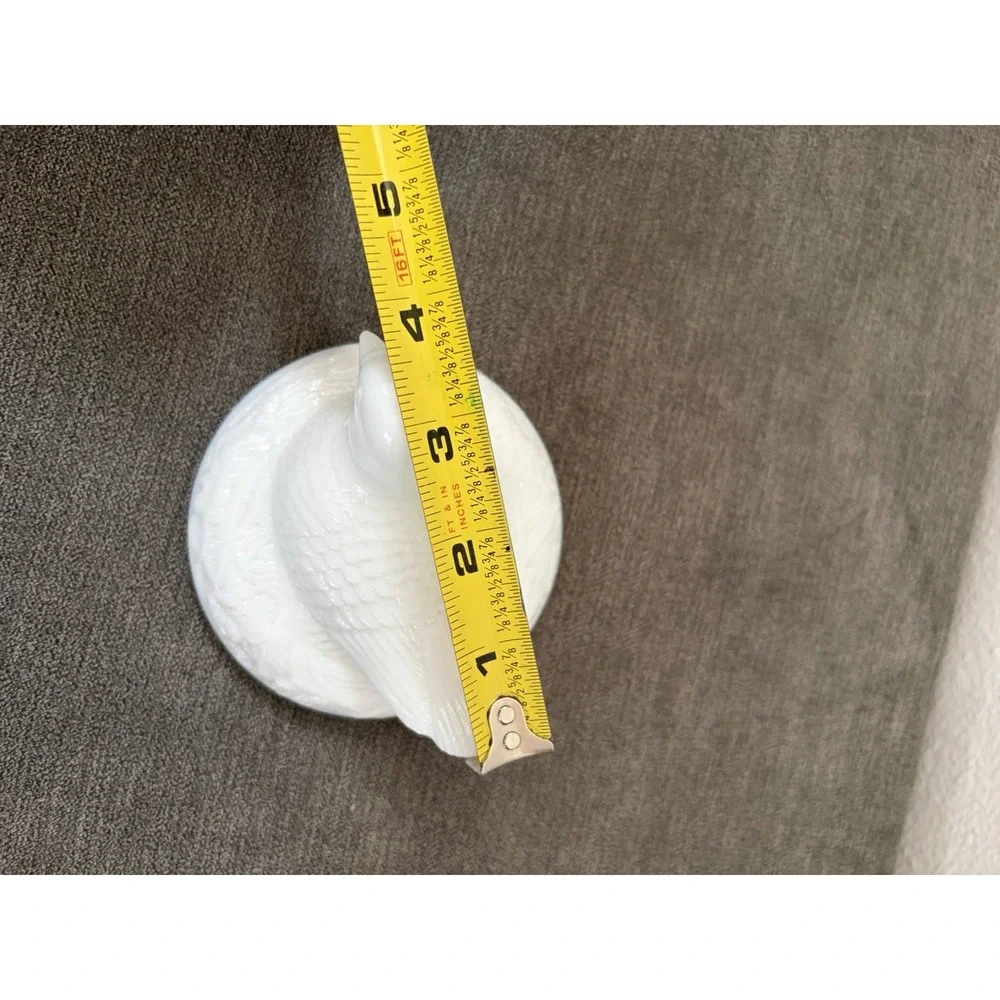 Vintage AVON Dove Nesting White Milk Glass Hen Trinket Candy Dish Lid - LID ONLY